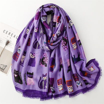 Écharpe chaude Cut Cat - Violet - Taille unique - image 3