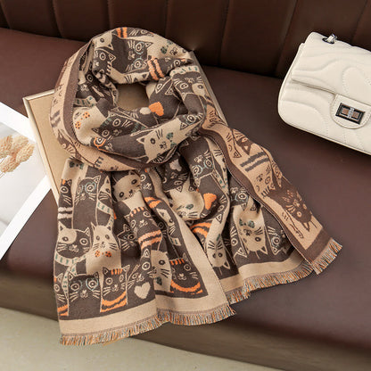 Couverture écharpe chat dessin animé - image 5