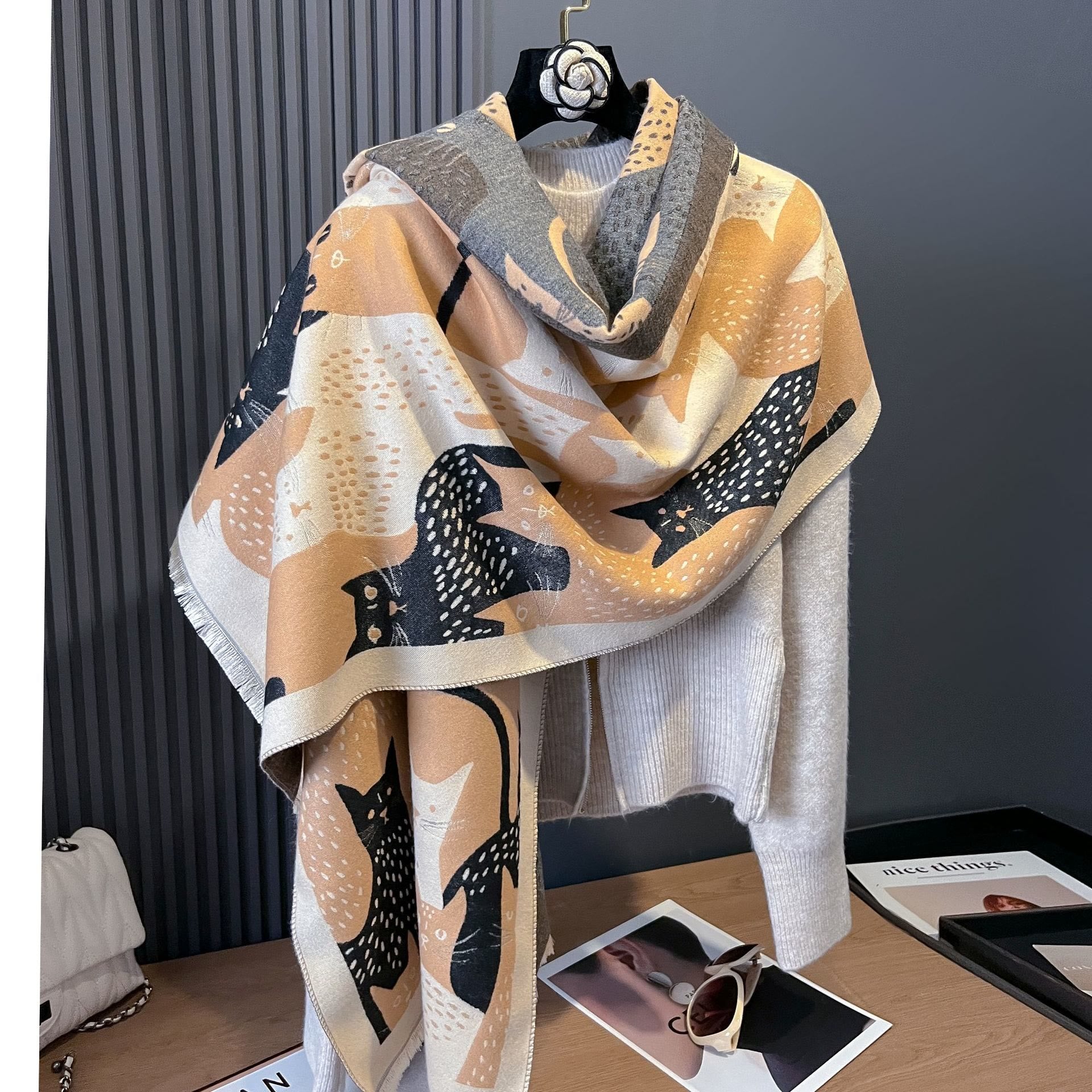 Écharpe couverture jacquard Sweet Cat - image 6