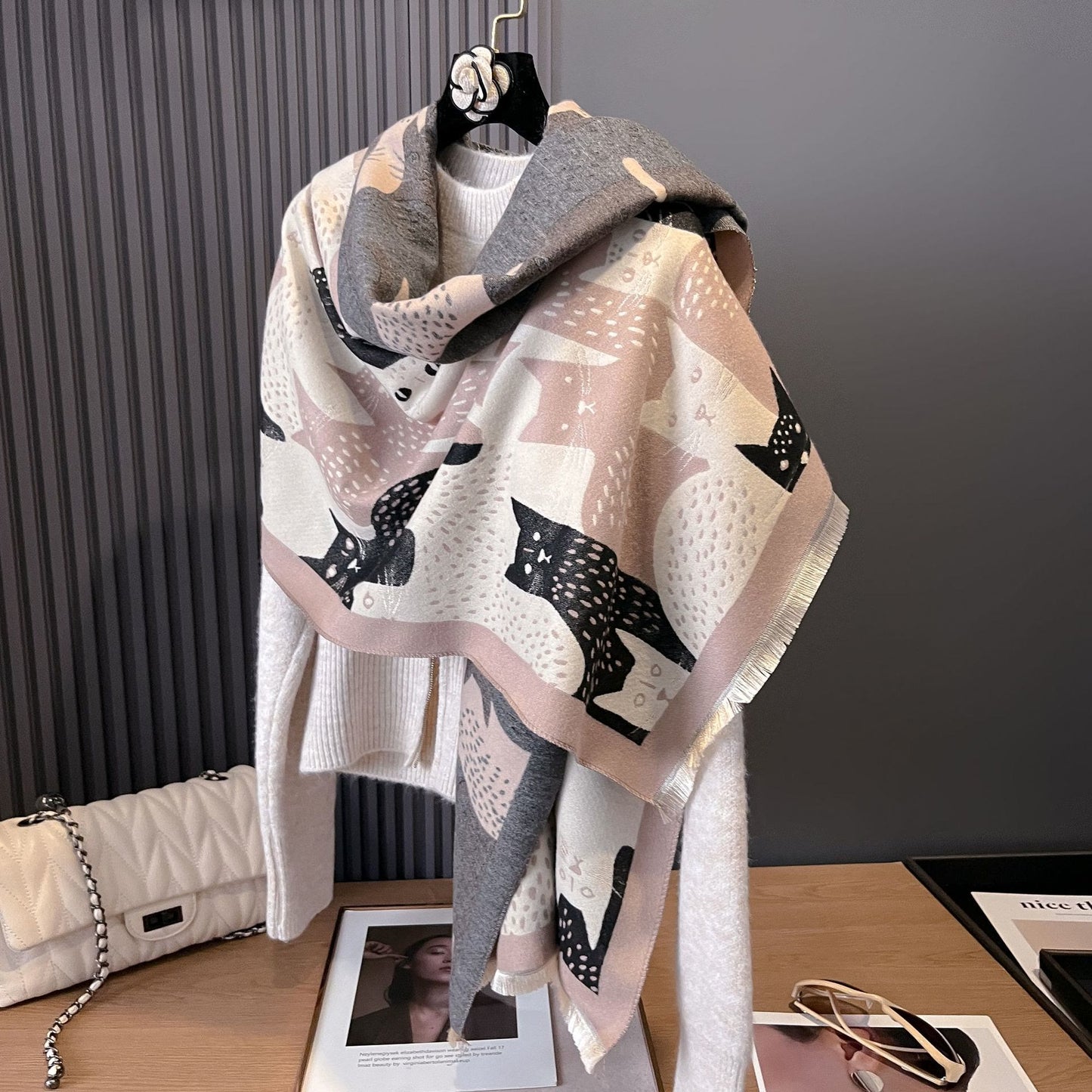 Écharpe couverture jacquard Sweet Cat - image 9