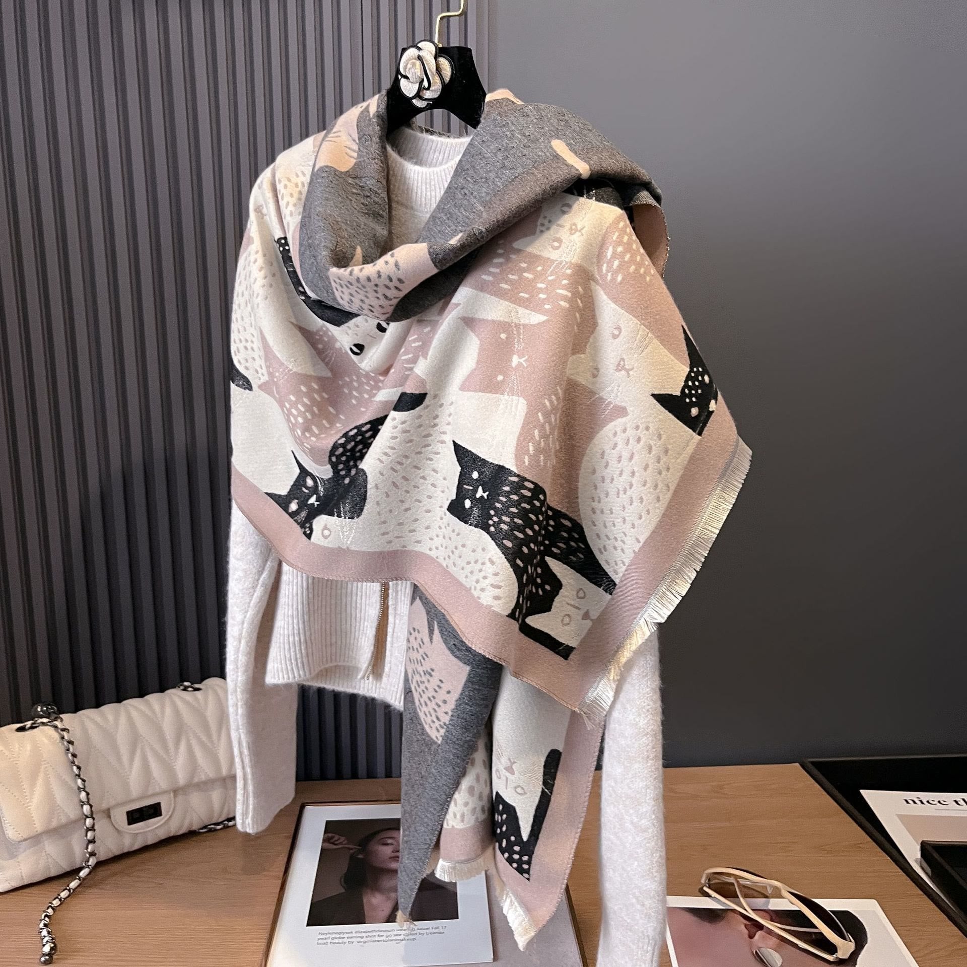 Écharpe couverture jacquard Sweet Cat - image 9