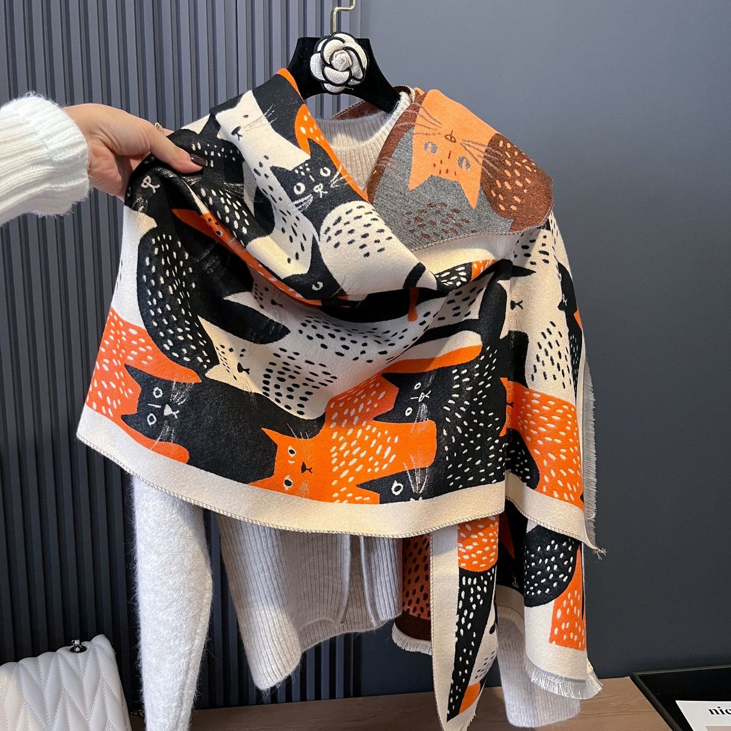 Écharpe couverture jacquard Sweet Cat - image 12