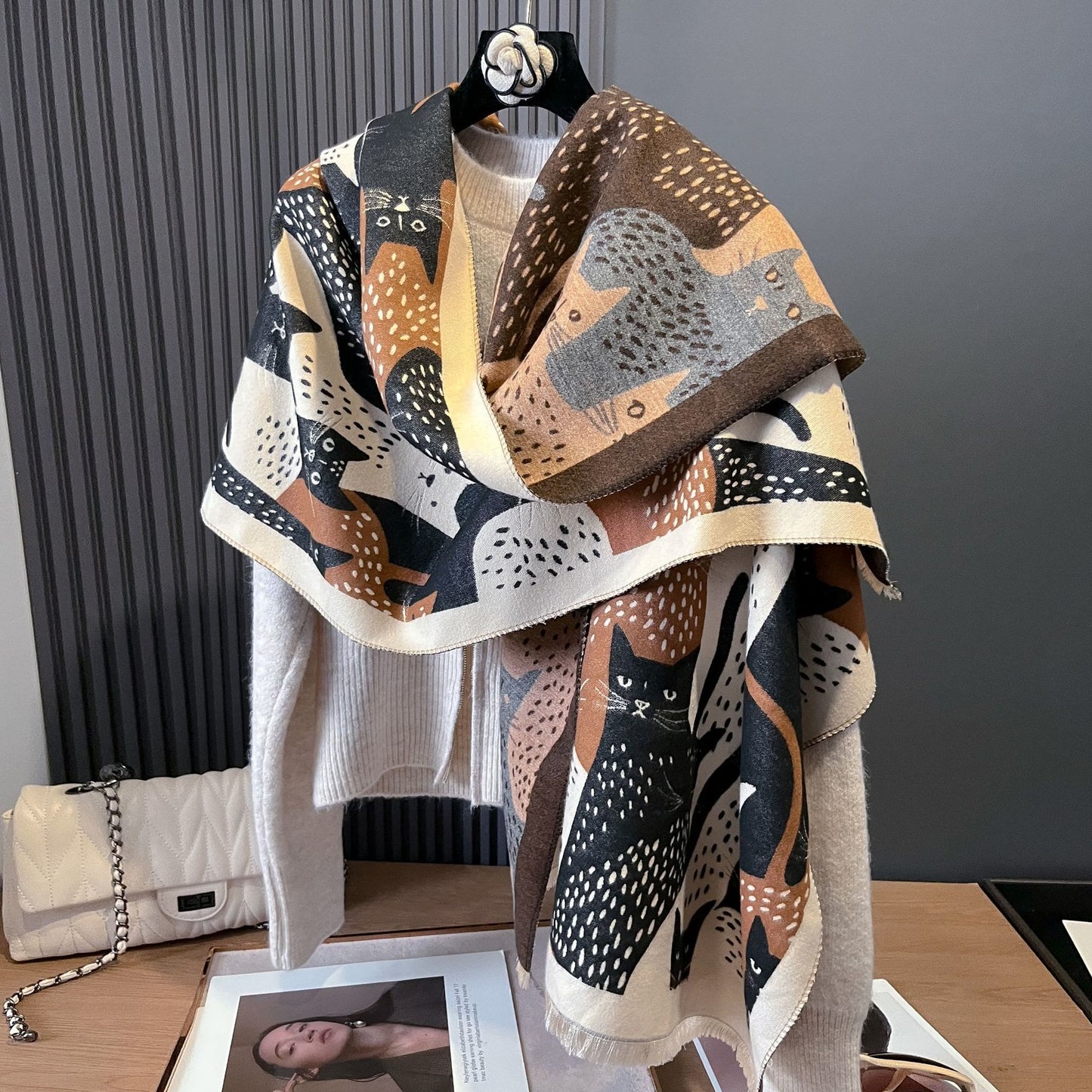 Écharpe couverture jacquard Sweet Cat - image 11