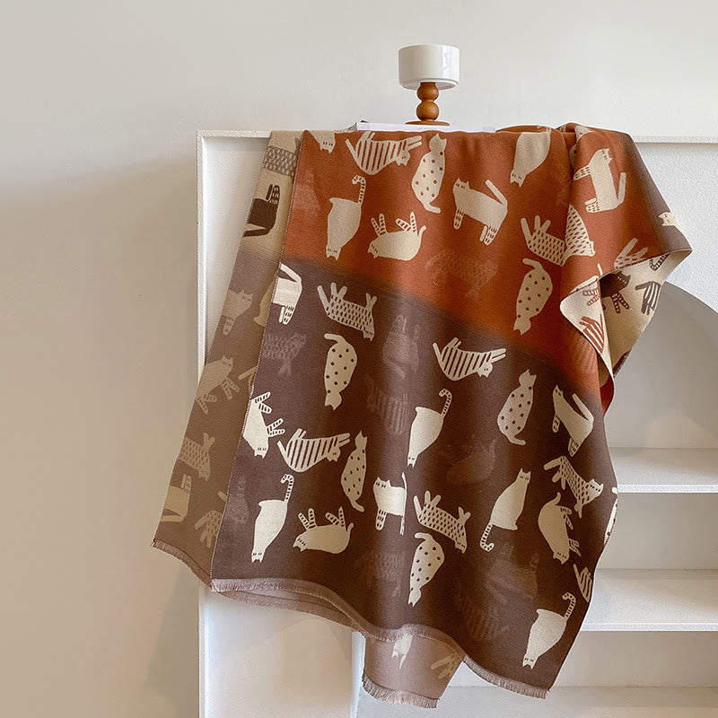 Écharpe-couverture épaisse et mignonne assortie aux couleurs - Brun - Taille unique - image 6