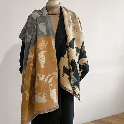 Écharpe-couverture épaisse et mignonne assortie aux couleurs - image 5