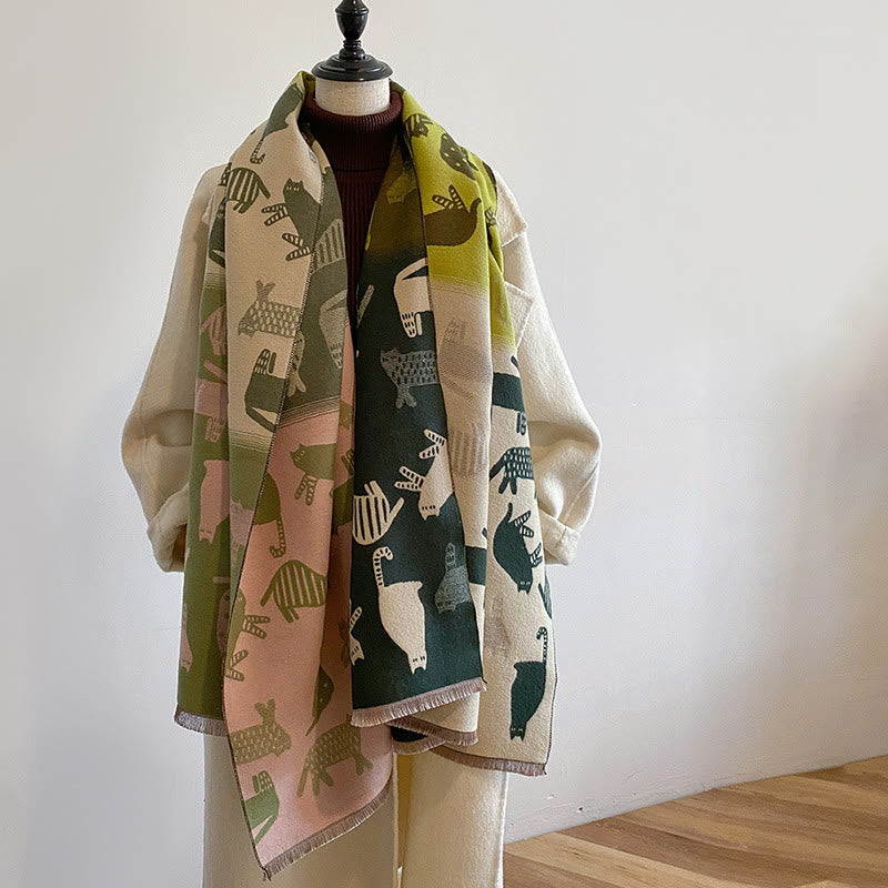 Écharpe-couverture épaisse et mignonne assortie aux couleurs - image 4