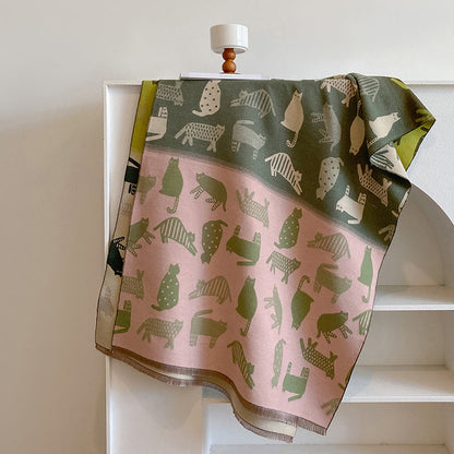 Écharpe-couverture épaisse et mignonne assortie aux couleurs - Rose - Taille unique - image 8