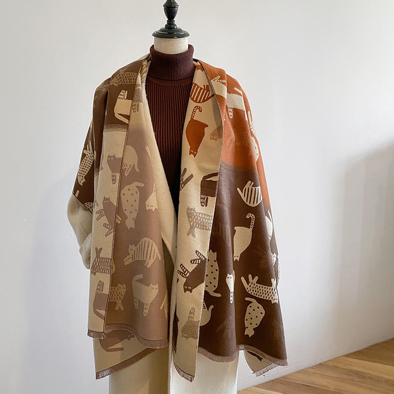 Écharpe-couverture épaisse et mignonne assortie aux couleurs - image 3