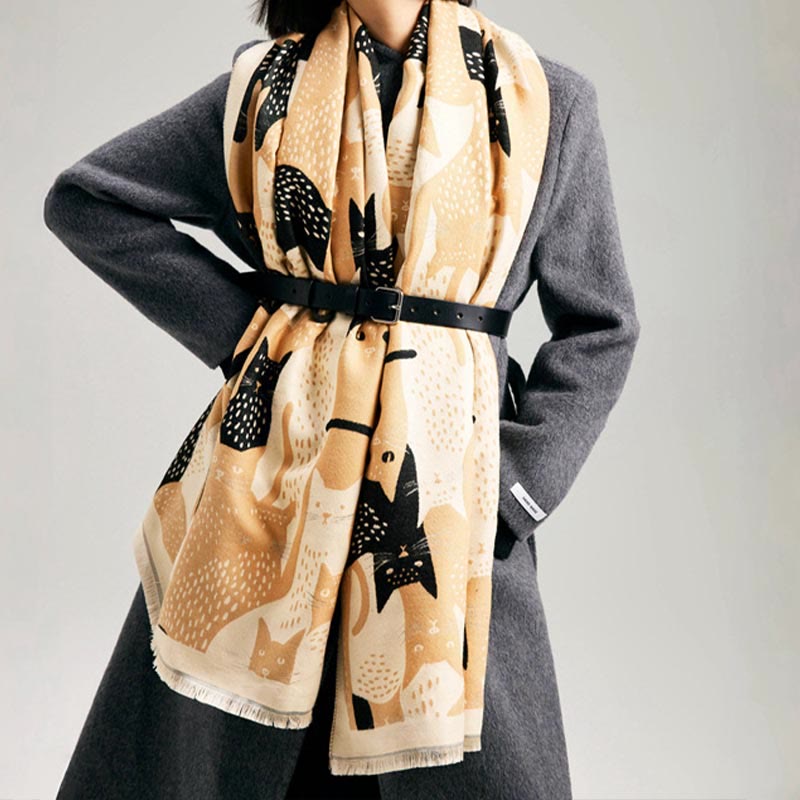 Écharpe couverture jacquard Sweet Cat - image 1