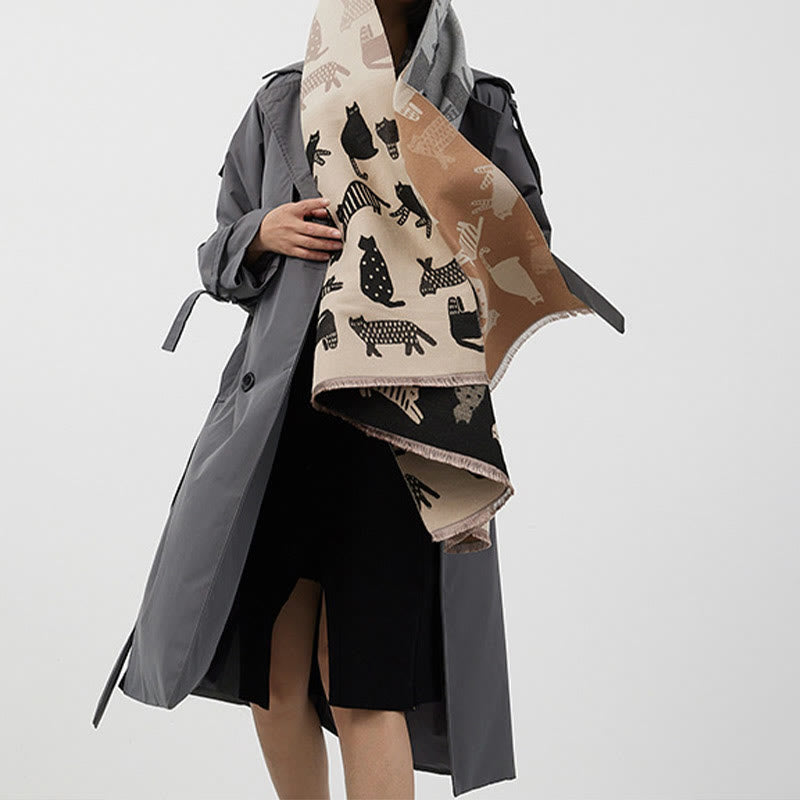 Écharpe-couverture épaisse et mignonne assortie aux couleurs - image 1