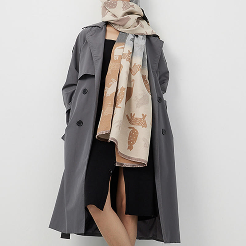 Écharpe-couverture épaisse et mignonne assortie aux couleurs - image 0