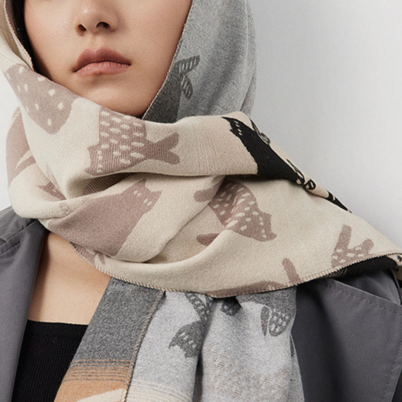 Écharpe-couverture épaisse et mignonne assortie aux couleurs - image 3