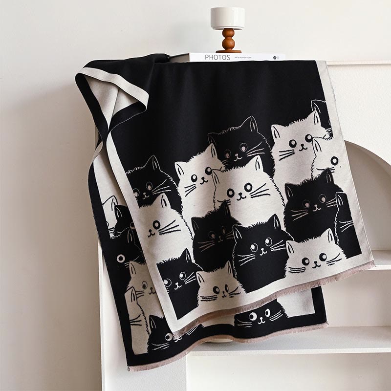 Écharpe couverture d'hiver chaude et agréable - Noir - Taille unique - image 14