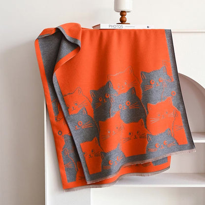 Écharpe couverture d'hiver chaude et agréable - Orange - Taille unique - image 17
