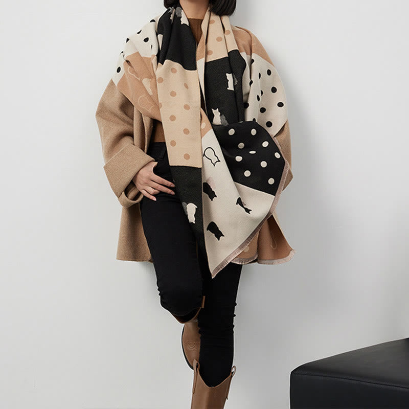 Écharpe douce à pois