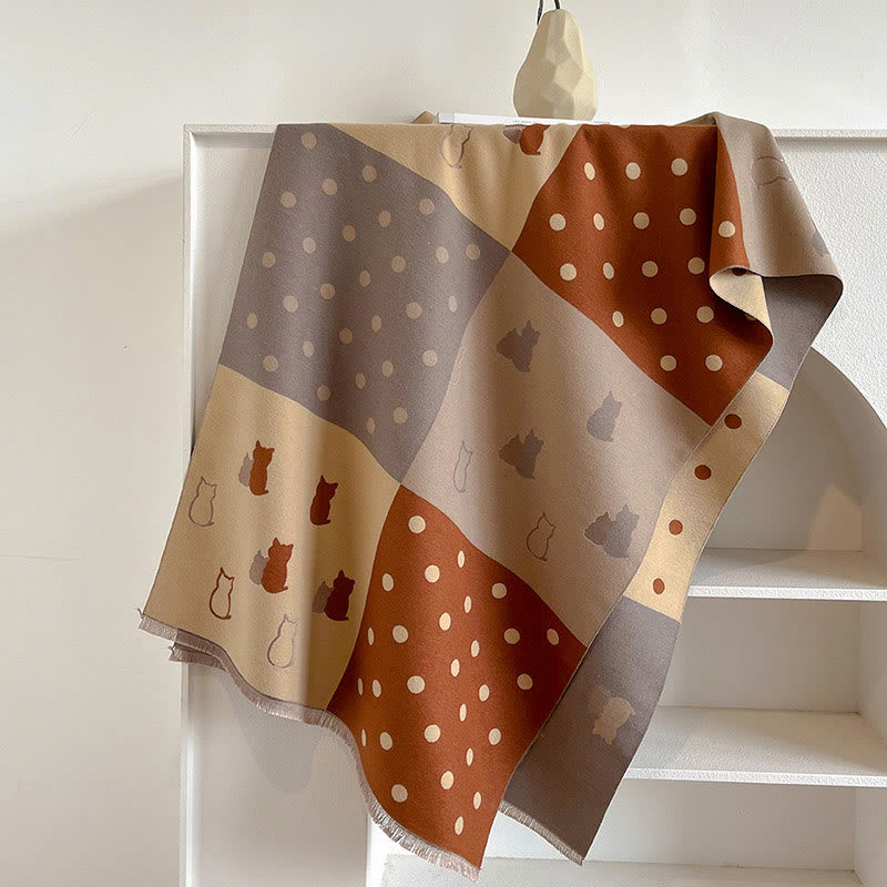 Écharpe douce à pois - Brun - Taille unique - image 11