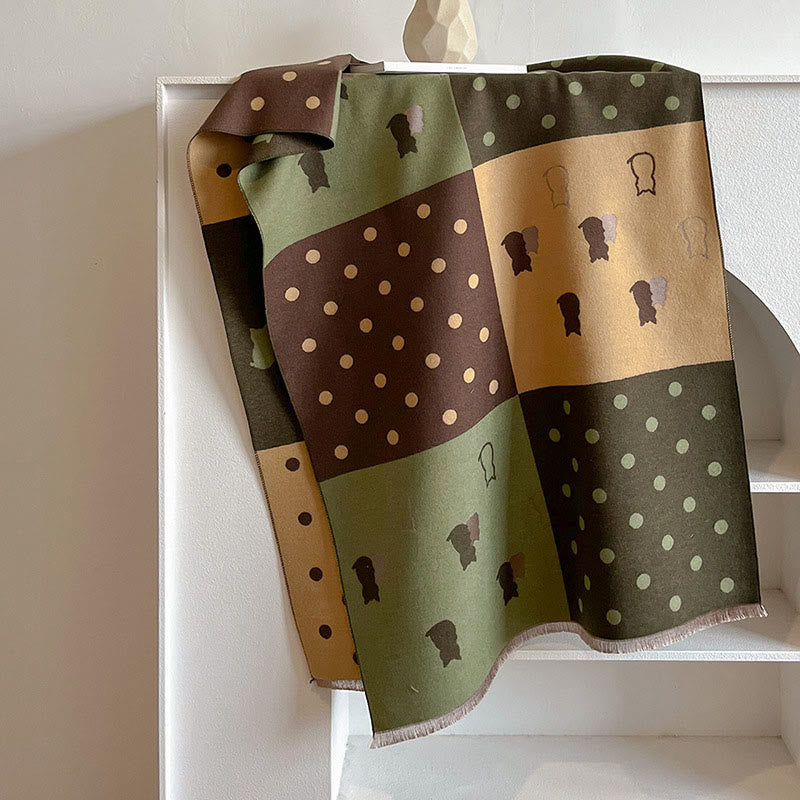 Écharpe douce à pois - Vert - Taille unique - image 10