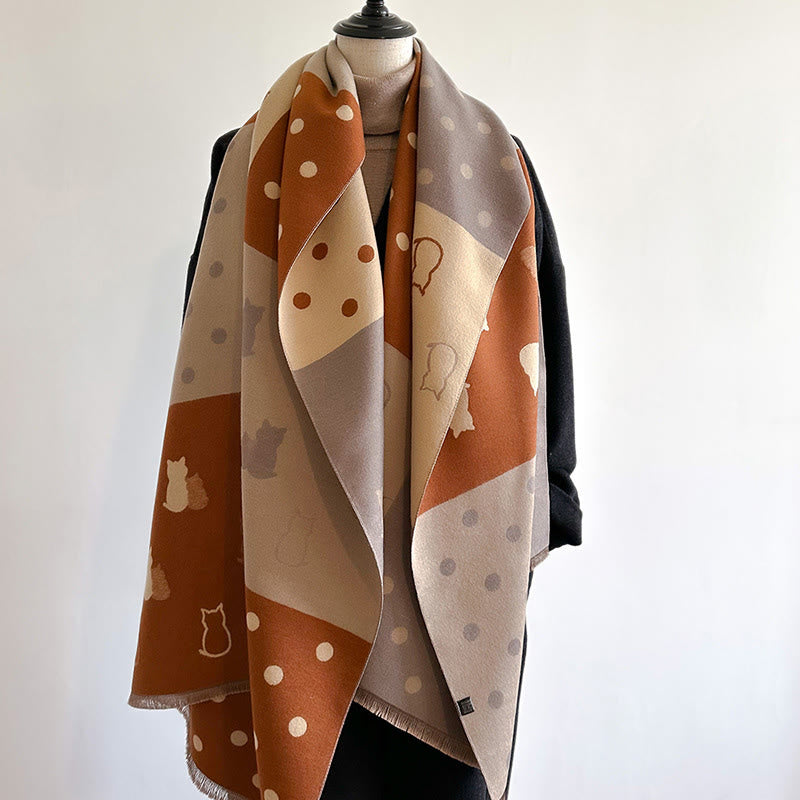 Écharpe douce à pois - image 5