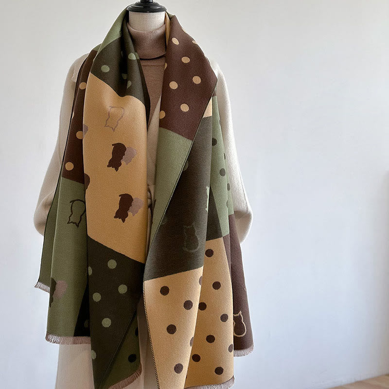 Écharpe douce à pois