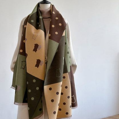 Écharpe douce à pois