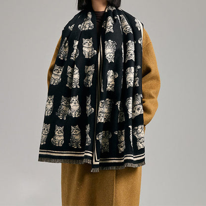 Adorable écharpe longue couverture animalière - Noir - Taille unique - image 0