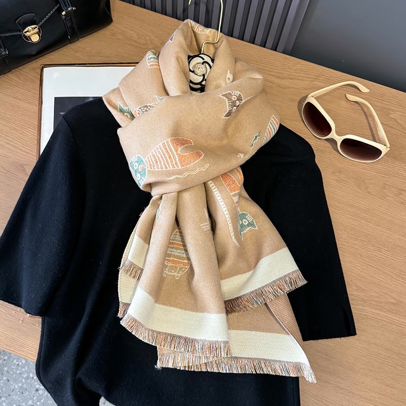 Couverture et écharpe peintes mignonnes - image 8