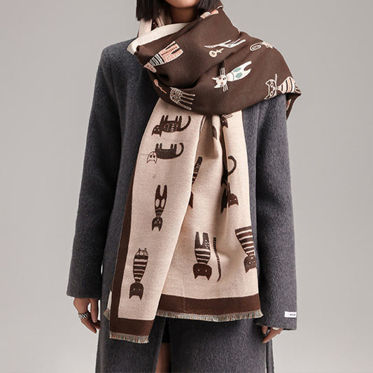 Couverture et écharpe peintes mignonnes - image 1