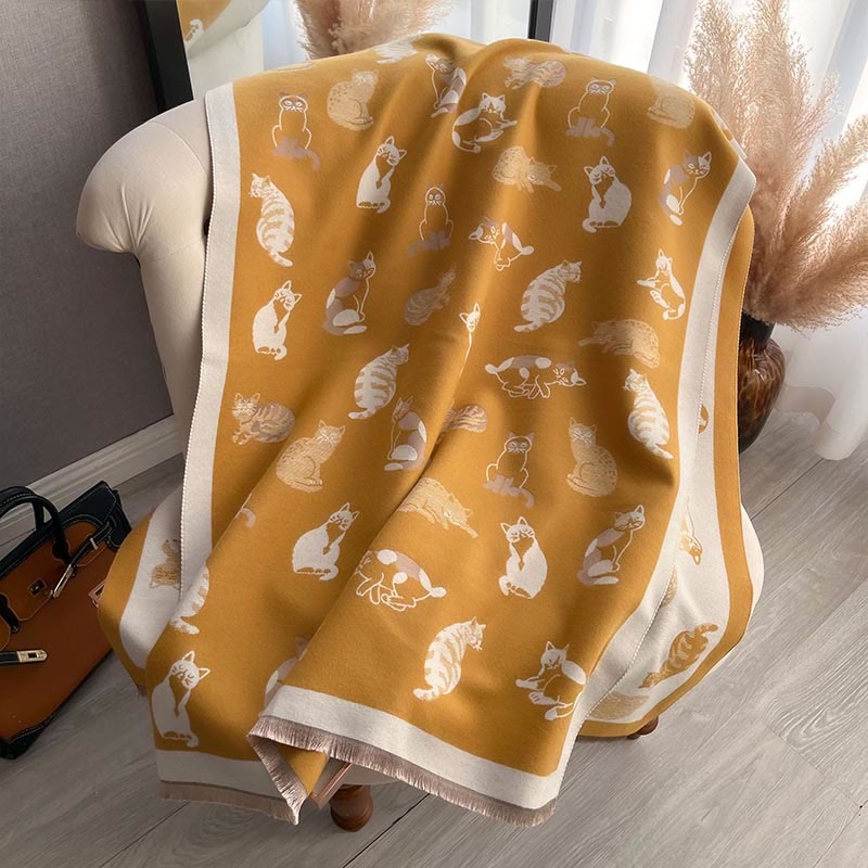 Écharpe douce et élégante en forme de chat - Jaune - Taille unique - image 13