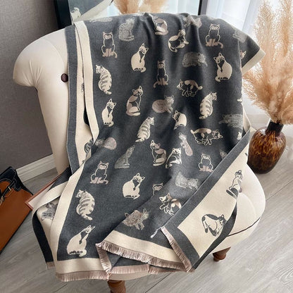 Écharpe douce et élégante en forme de chat - Gris - Taille unique - image 18