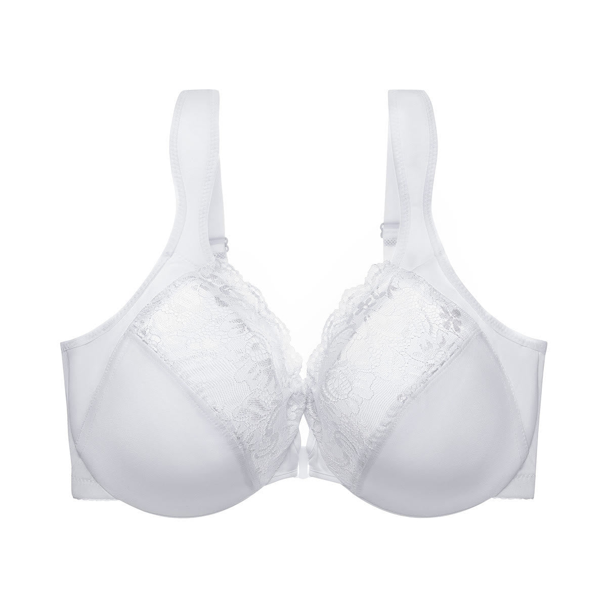 Soutien-gorge à armatures et bretelles larges, fermeture avant - Blanc - 6XL - image 3