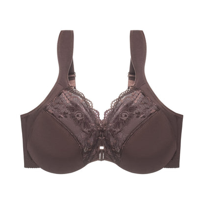 Soutien-gorge à armatures et bretelles larges, fermeture avant - Café - 6XL - image 6
