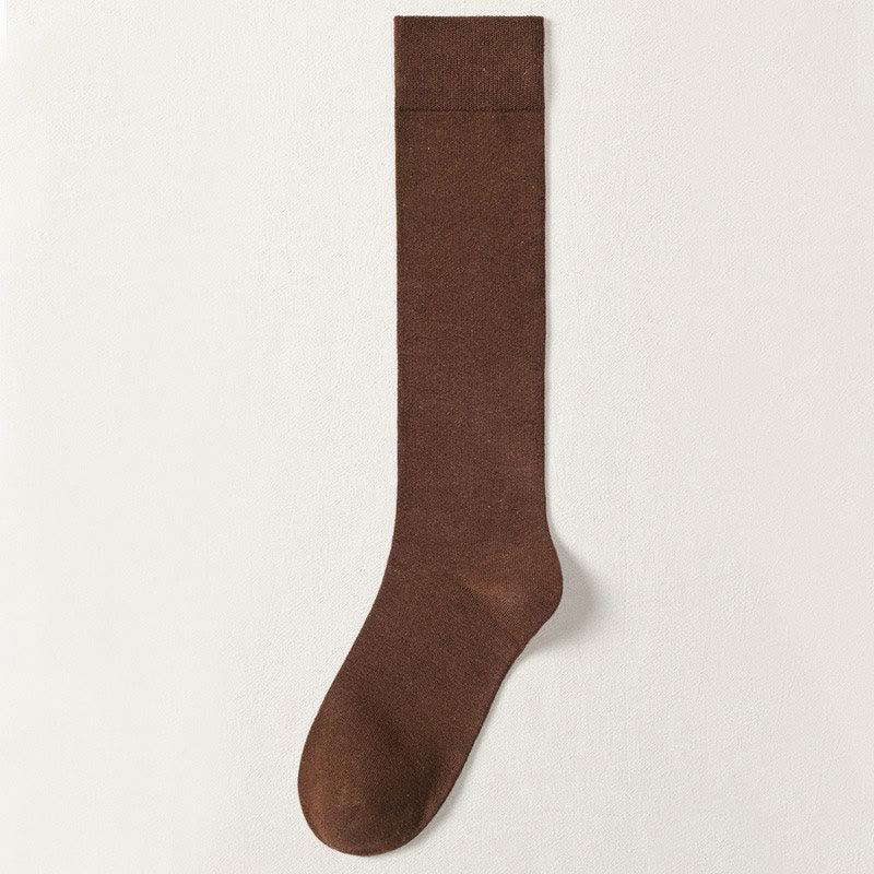 Chaussettes hautes grande taille (5 paires) - Café - EU38-46 (US5-12) - image 8