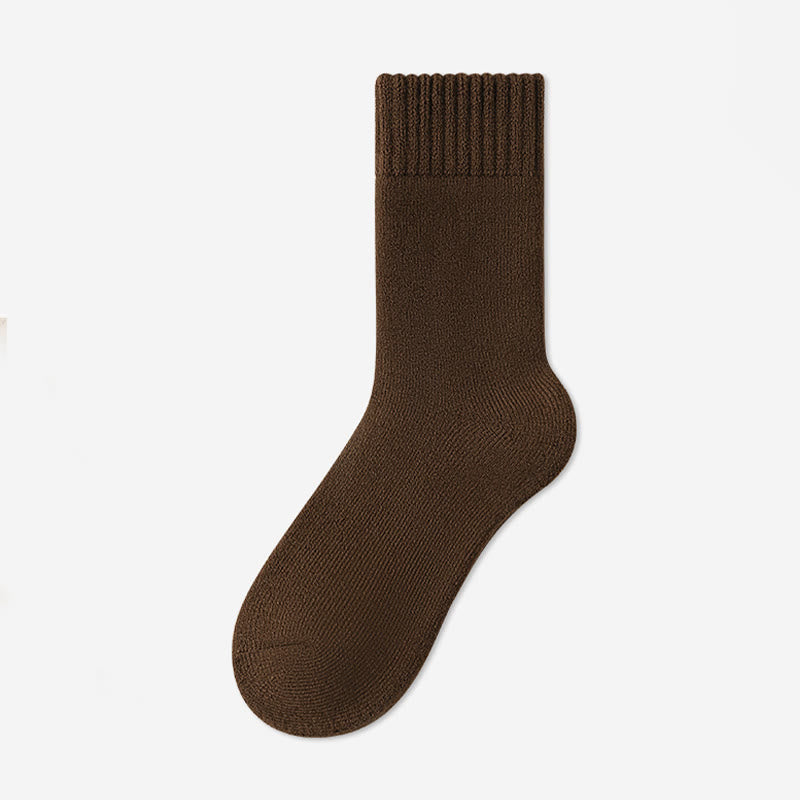 Chaussettes courtes polyvalentes de couleur unie grande taille (5 paires) - Brun - EU39-45 (US6-11) - image 10