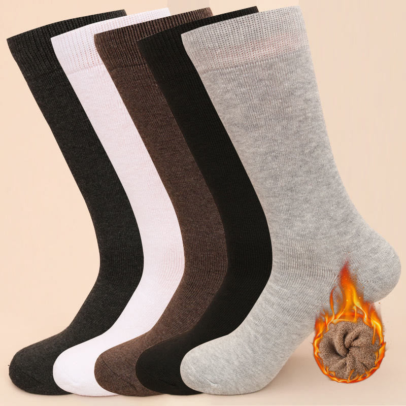 Chaussettes d'hiver épaisses (5 paires) - Multicolore - EU39-44 (US6-10) - image 0