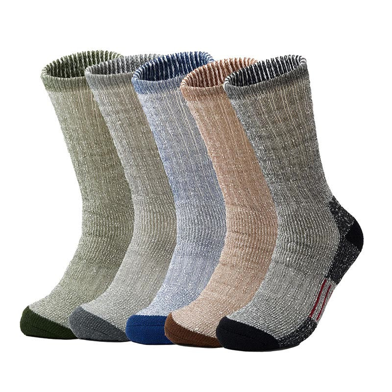 Chaussettes mi-mollet épaisses et douces grande taille (5 paires) - Multicolore - EU40-44 (US10-13) - image 0