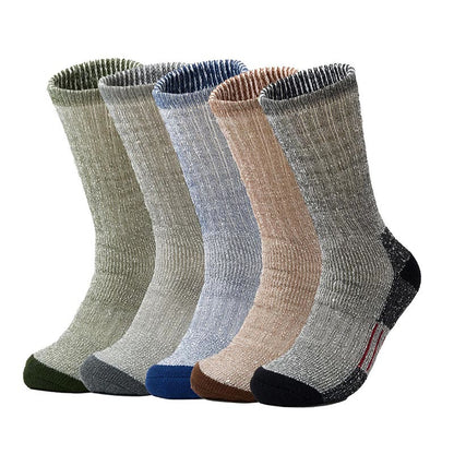 Chaussettes mi-mollet épaisses et douces grande taille (5 paires) - Multicolore - EU40-44 (US10-13) - image 0
