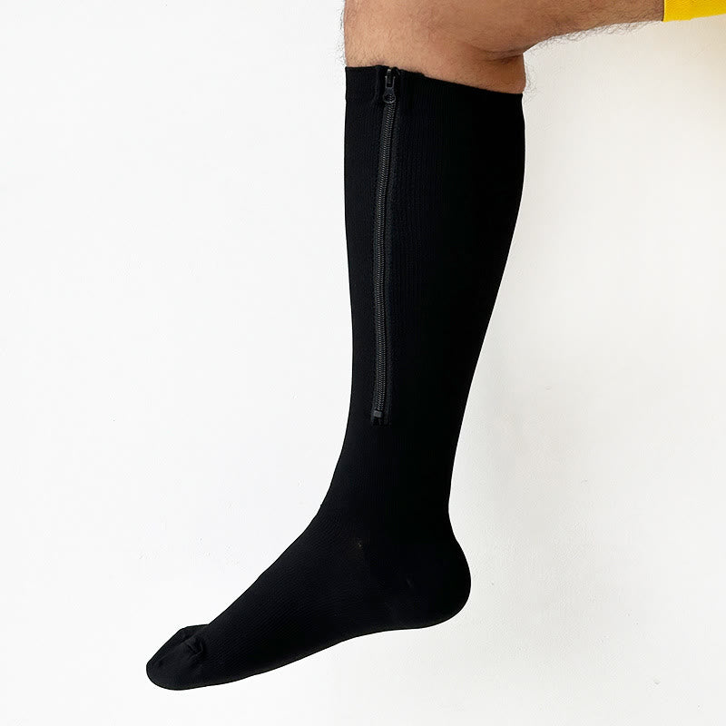Chaussettes de compression classiques à fermeture éclair grandes tailles 2XL - 7XL (3 paires) - image 1