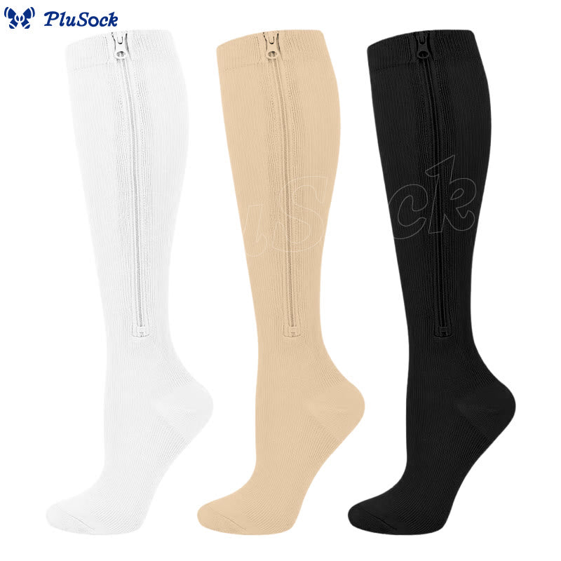 Chaussettes de compression classiques à fermeture éclair Plusock, grandes tailles 2XL à 7XL - image 3