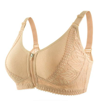 Soutien-gorge sans armatures à fermeture éclair sur le devant grande taille