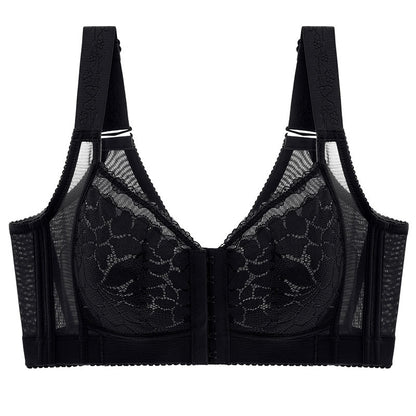 Soutien-gorge sans armatures à fermeture avant et effet push-up - Noir - 52EFG - image 5