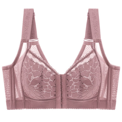 Soutien-gorge sans armatures à fermeture frontale grande taille