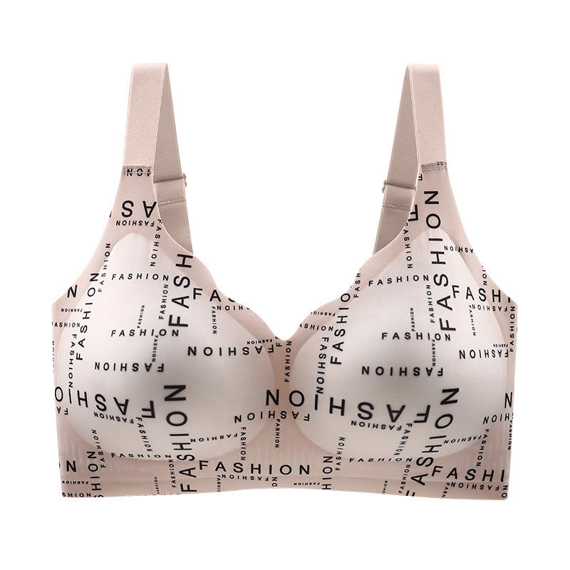 Soutien-gorge sans coutures et lisse - Lettre imprimée nue - 6XL - image 5