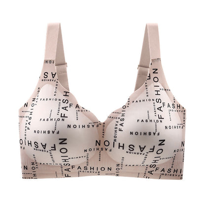 Soutien-gorge sans coutures et lisse - Lettre imprimée nue - 6XL - image 5