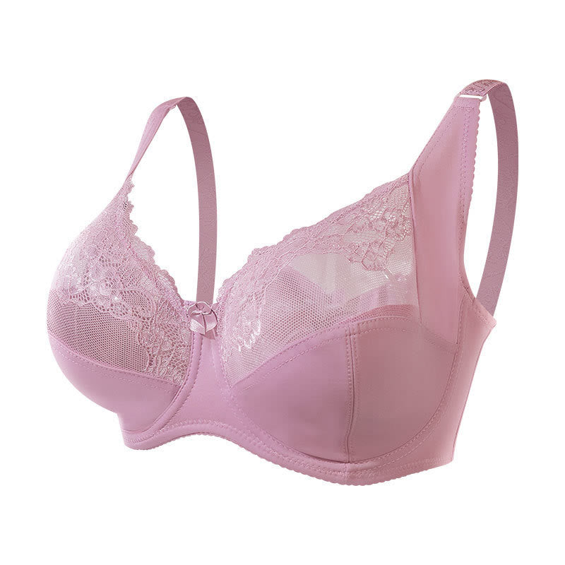 Soutien-gorge fin et sexy en dentelle à armatures - Rose - 48 - G - image 7