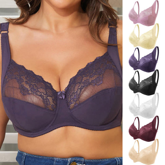 Soutien-gorge à armatures en dentelle fine et sexy grande taille