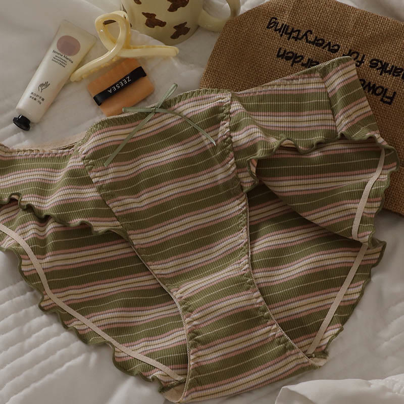 Culotte rayée grande taille avec nœud (lot de 3)