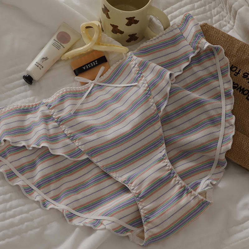 Culotte rayée grande taille avec nœud (lot de 3)