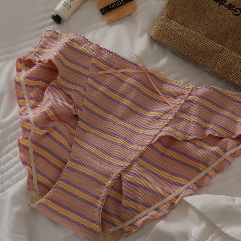 Culotte rayée grande taille avec nœud (lot de 3)