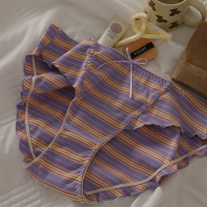 Culotte rayée grande taille avec nœud (lot de 3)