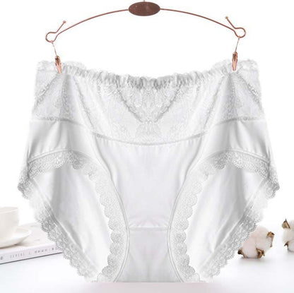 Culotte sexy en dentelle et résille (lot de 3) - Blanc - 5XL - image 3